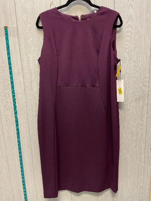 Dress Work By Calvin Klein In Purple, Size: L