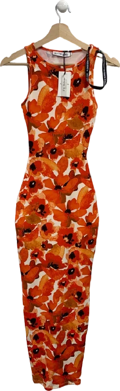 SLA the Label Red Floral Calabria Dress UK XXS