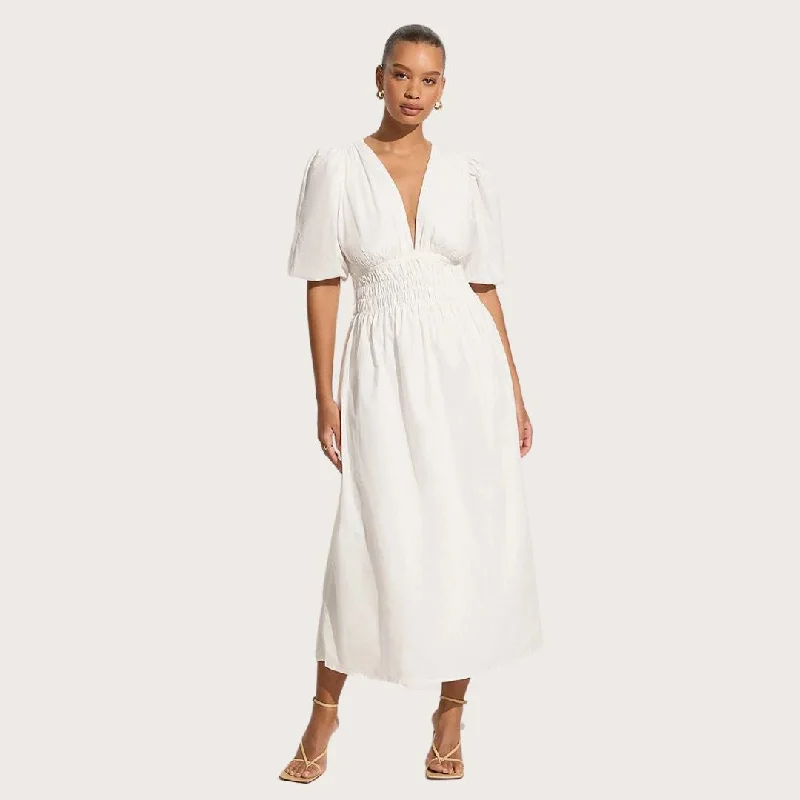 Agnata Midi Dress (White)