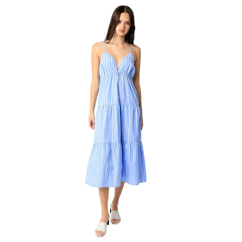 Brinley Midi Dress (Blue Stripe)