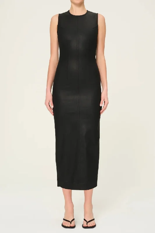 DL1961 - Esme Midi Dress (Black Coated)