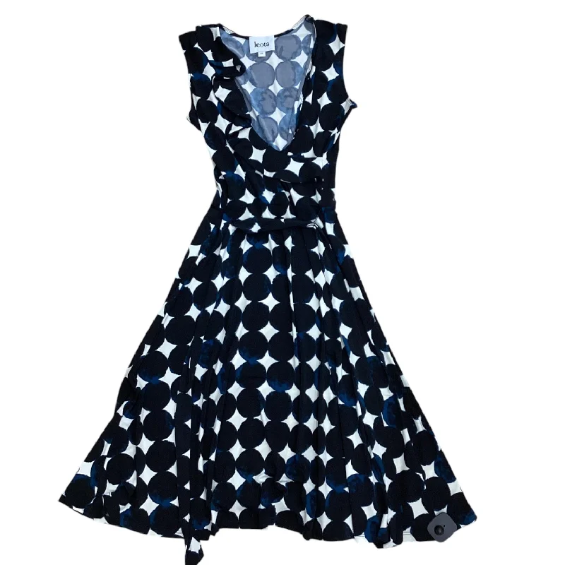 Dress Casual Midi By Leota In Black & Blue, Size: Xs