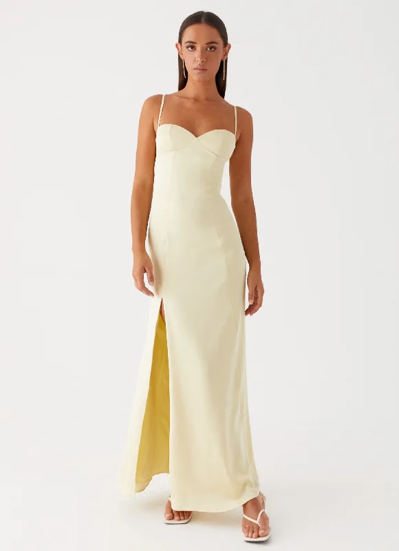 Miss Bloom Maxi Dress - Lemon