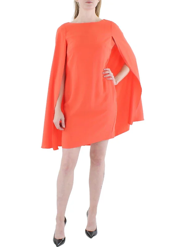 Hyannis Womens Chiffon Cape Sleeve Cocktail and Party Dress