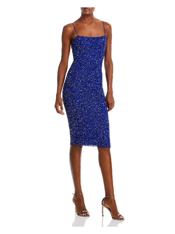 Prim Womens Sequined Midi Cocktail and Party Dress