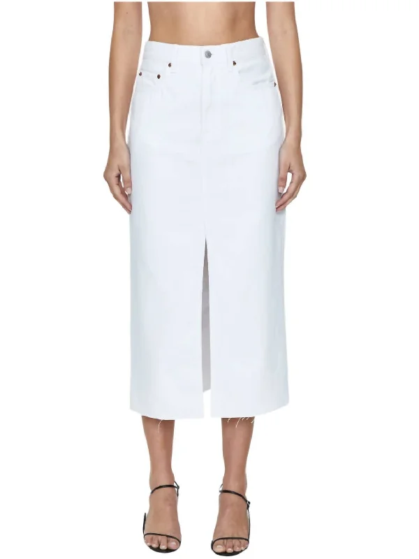 Alice Denim Skirt In White