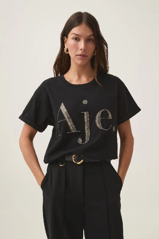 Glint Embellished Logo Tee