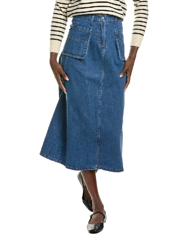 Gracia Cargo Denim Long Pencil Skirt