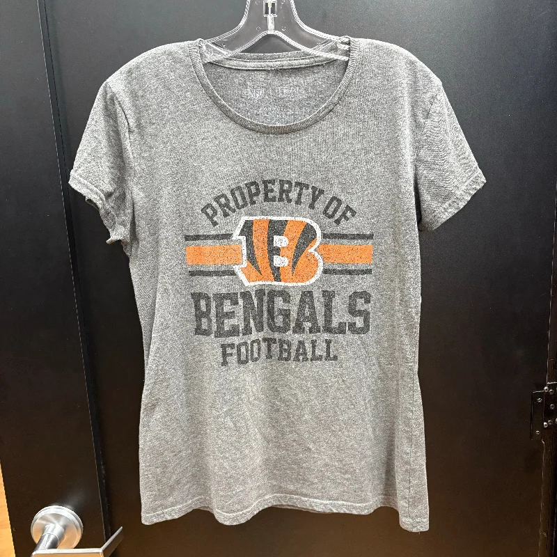 Top Short Sleeve By Nfl In Grey & Orange, Size: M