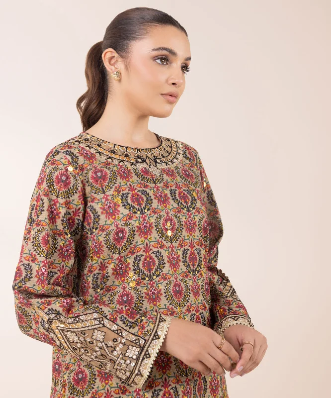 Embroidered Khaddar Shirt