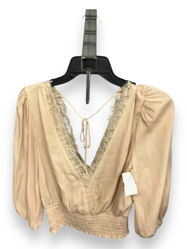 Blouse 3/4 Sleeve By Dolan Left Coast In Tan, Size: Xs