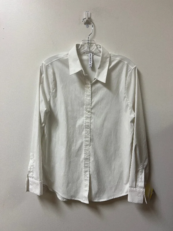 Blouse Long Sleeve By Athleta In White, Size: M