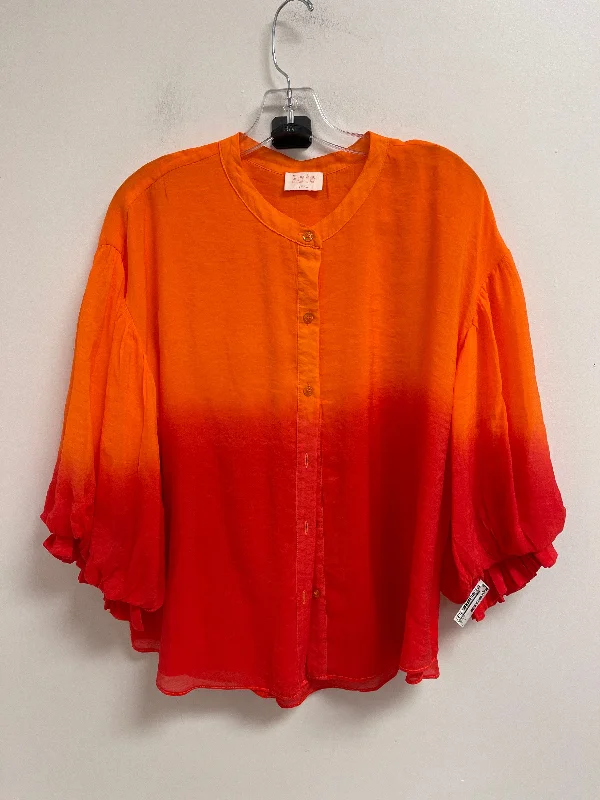 Blouse Long Sleeve By Fate In Orange, Size: S