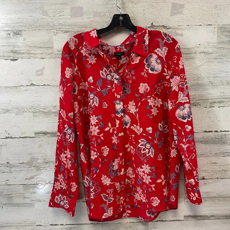 Blouse Long Sleeve By Talbots In Red, Size: Xl