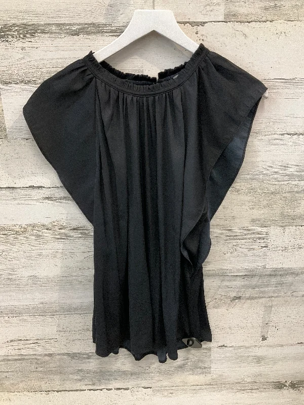 Blouse Short Sleeve By Loft In Black, Size: L