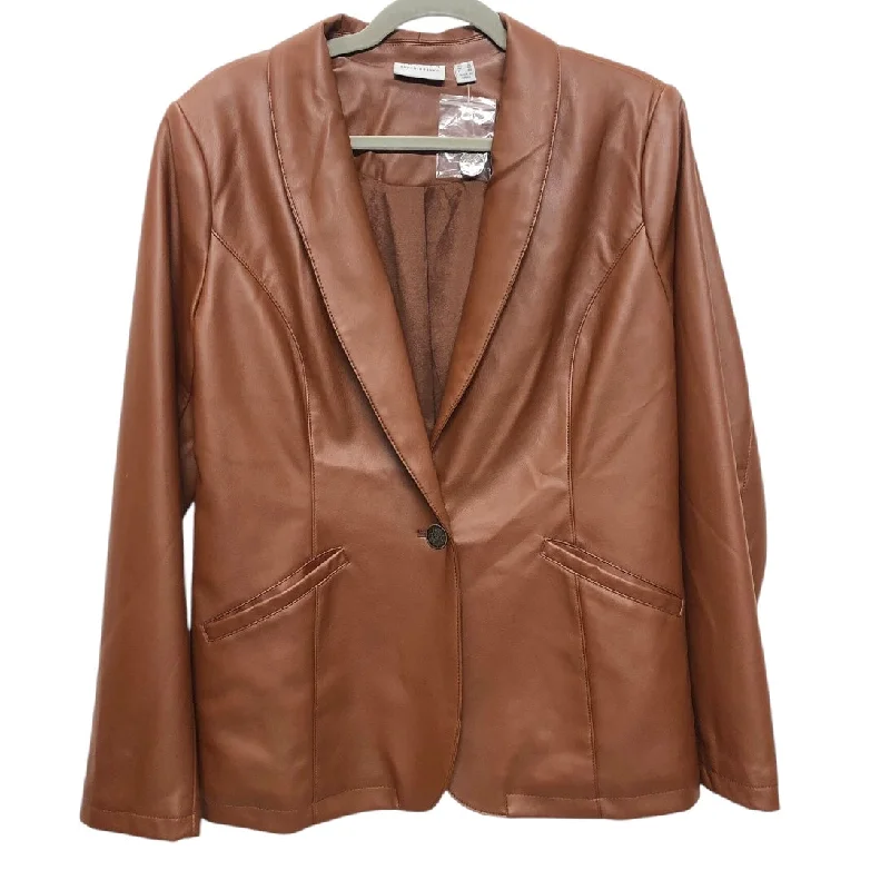 Blazer By Susan Graver In Brown, Size:12