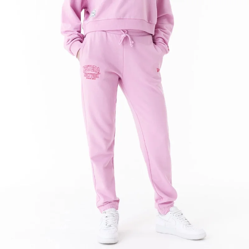 New Era Womens Arch Wordmark Pink Joggers