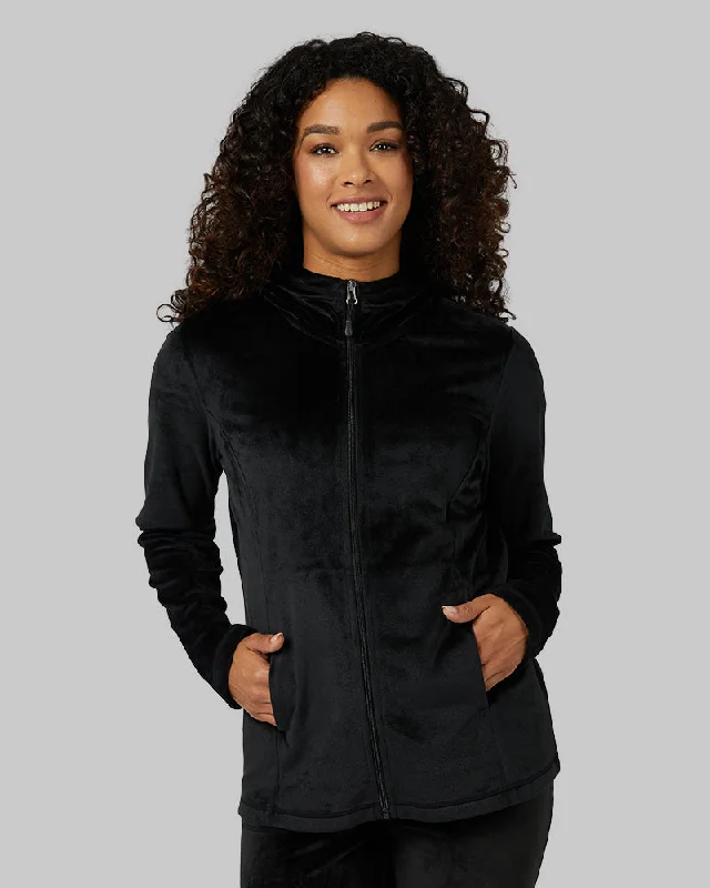 WOMEN'S SOFT VELOUR HOODED FULL-ZIP