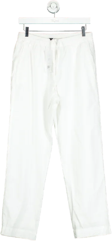 French Connection Linen White Trousers UK S