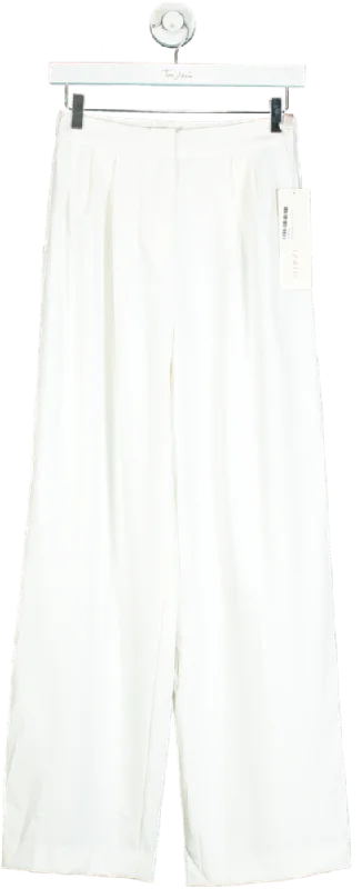 Goelia White Wide Leg Trousers UK 8