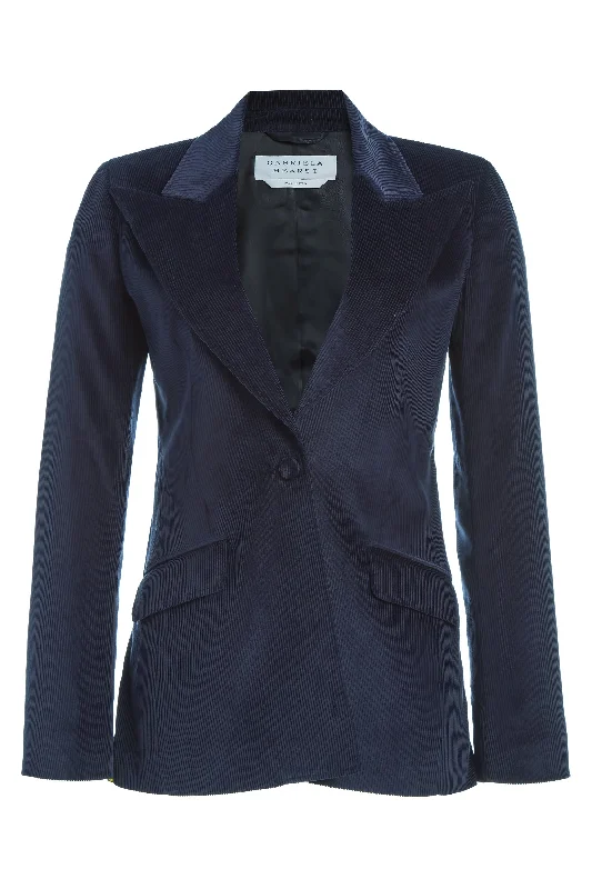 Leiva Blazer in Dark Navy Sea Island Cotton Corduroy