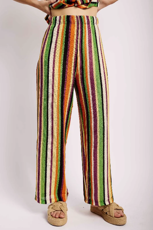 Multi Stripe Knit Elasticated Pants