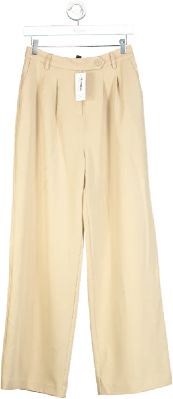 New Look Beige Wide Leg Trousers UK 10