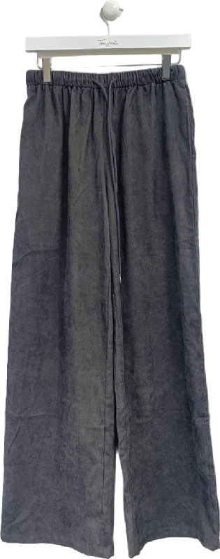 PrettyLittleThing Grey Wide Leg Trousers UK 8