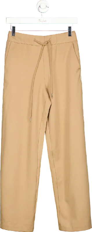 WYSE LONDON Camel Penny ponte Wide Leg Trousers UK 8