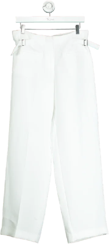 Zara White Tailored Trousers UK M