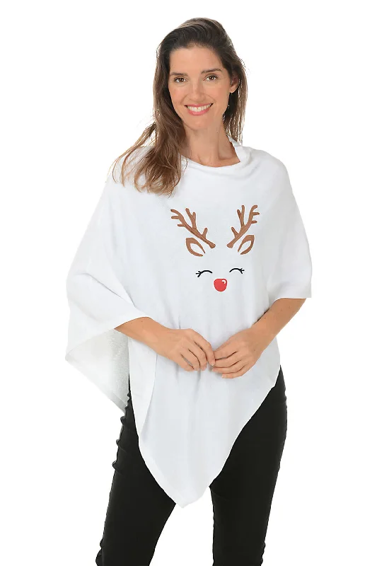 Rudolf Embroidered Asymmetrical Poncho