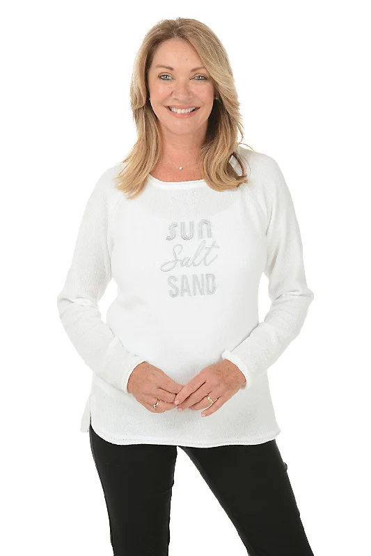 Sun Salt Sand Embroidered Chenille Sweater