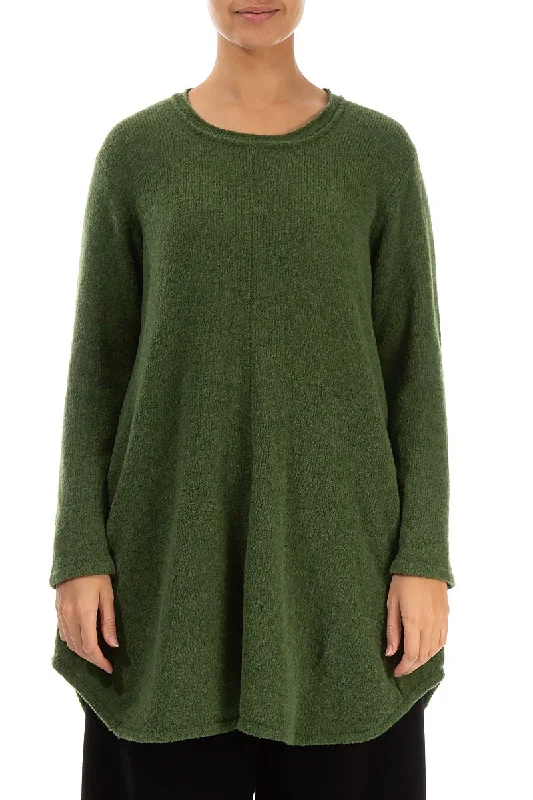 Loose Cosy Dark Sage Wool Sweater