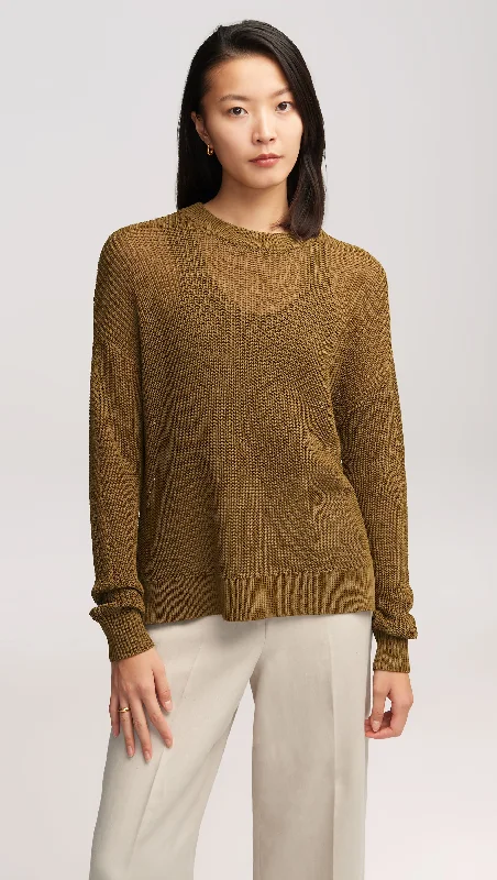 Summer Sweater in Mercerized Cotton | Khaki Green