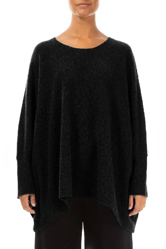 Wide Boxy Black Wool Sweater